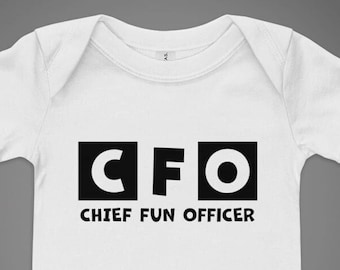CFO Baby Body - Lustiger Buchhalter Baby Geschenk, Chief Fun Offizier Bodysuit, Buchhalter Babypartygeschenk
