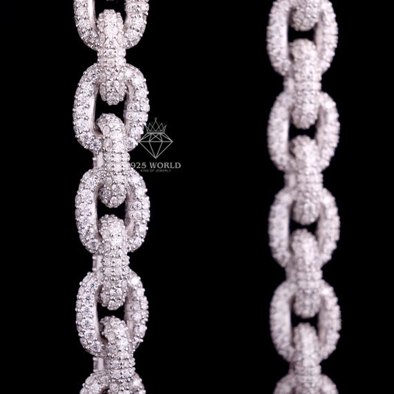 モアサナイト22mmキューバンチェーン モアサナイト22mmキューバンチェーン 12mm モアサナイト .925Silver