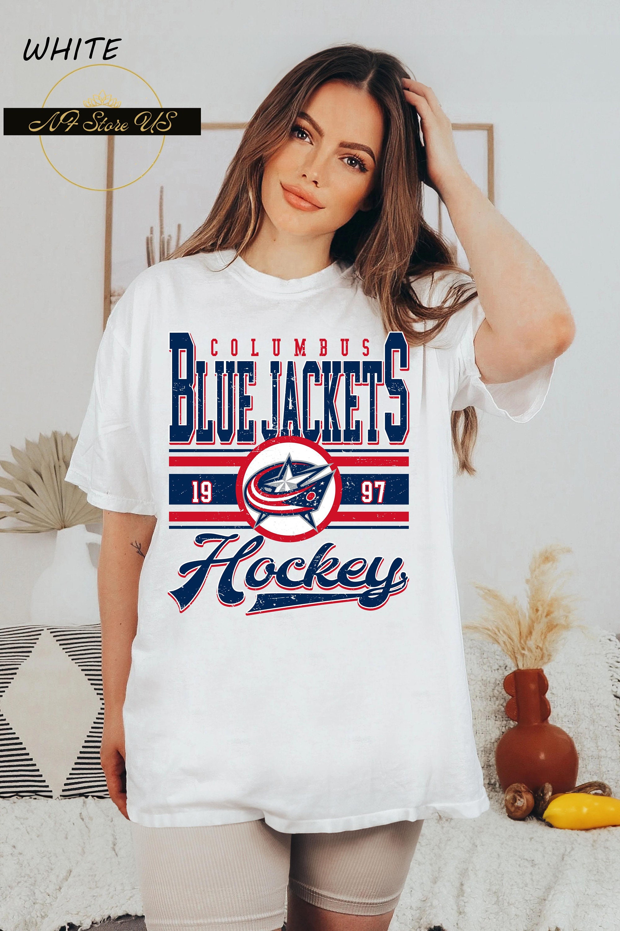 Shirtzi Vintage Columbus Blue Jacket Sweatshirt \ T-Shirt, Blue Jackets Sweater, Blue Jackets T-Shirt, Hockey Fan Shirt, Retro Columbus Ice Hockey