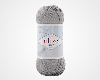 Hilo acrílico de microfibra fina Alize Diva: Hilo de verano de 4 capas que no forma bolitas