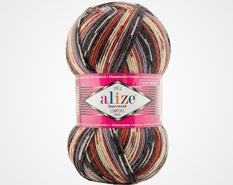 Hilo Alize Superwash Comfort Socks, ovillo de 100 g, 75 % lana, lavable a máquina