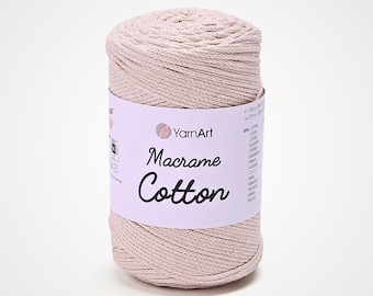 Hilo de algodón para macramé YarnArt: material para proyectos de macramé de mezcla de algodón y poliéster.