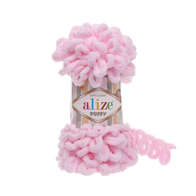Alize Puffy Loop Garn – 3 Knäuel, 450,8 G, 38 M, 100 % Micropolyester, Zum Handstricken Ohne Nadeln | Weiches Decken-Garn