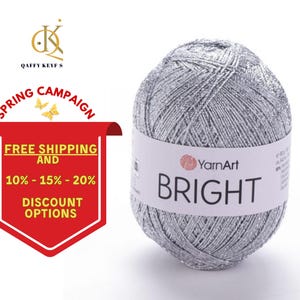 Yarnart Bright, Sparkle yarn, sequin yarn, metallic yarn, Glitzy Yarn, Glitter yarn, Accessories Yarn, Blouse Yarn, Bag Yarn, Shiny Yarn,