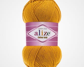 Alize Cotton Gold: Hilo suave de mezcla de algodón y acrílico para tejer, crochet, amigurumi y ropa de bebé.
