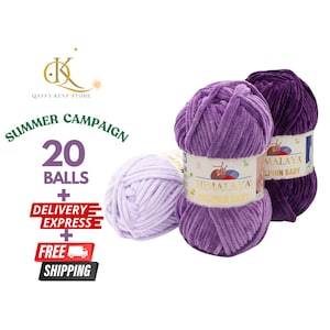 Himalaya Dolphin Baby Yarn – 20 Skeins  Ultra Soft Chenille Yarn for Plush Toys, Baby Blankets & Cozy Crafts, Amigurumi, baby clothes