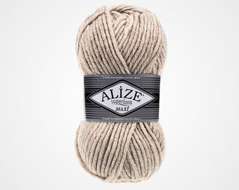 Alize Superlana Maxi Chunky Bulky Mezcla de lana acrílica para tejer y crochet Hilo de invierno