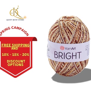 Yarnart Bright, Sparkle yarn, sequin yarn, metallic yarn, Glitzy Yarn, Glitter yarn, Accessories Yarn, Blouse Yarn, Bag Yarn, Shiny Yarn,
