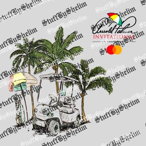 Męski stołek barowy Golf cyfrowy plik, Arnold Palmer Invitational Sublimacja, Golf Cart and Palm Trees PNG, Golf Tournament PNG, Prezent dla niego