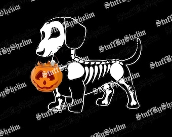 Dachshund Halloween SVG, Halloween Dachshund PNG, Halloween Cute Dog File, Ghost Dogs Sublimation, Dog Pumpkin Digital Download