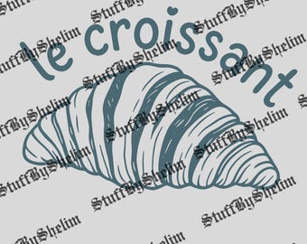 Le Croissant PNG, Minimalist French Bakery Sublimation, Cute Paris Aesthetic SVG for Women and Men, Breakfast Lover File, Digital Download
