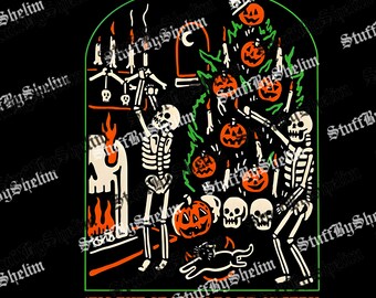 Tis The Season To Be Creepy Skeleton PNG, Halloween Party SVG, Halloween Creepy Sublimation, Skeleton Spooky File, Digital Download