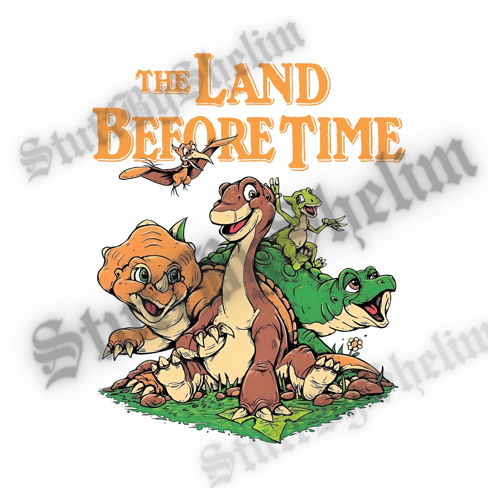 Comfort Colors the Land Before Time PNG, Pastel Dinosaur Digital File