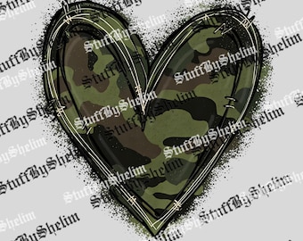 迷彩ハート SVG、手描きハート SVG、バレンタインデー SVG、兵士 SVG
