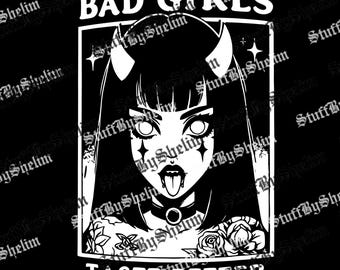 Vintage Bad Girls smakar bättre tatueringar kvinnor sublimering, tatuering PNG för flickor, Edgy Fashion SVG, Style Bad Girls-fil, digital nedladdning