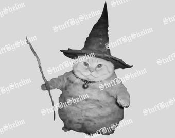 Wizard Cat Vintage Svg, Cat Sublimatie, Meme Cringe Funny Domme Png, Unisex Film, Cadeau voor Fan, Cadeau voor vrouwen en man digitale download