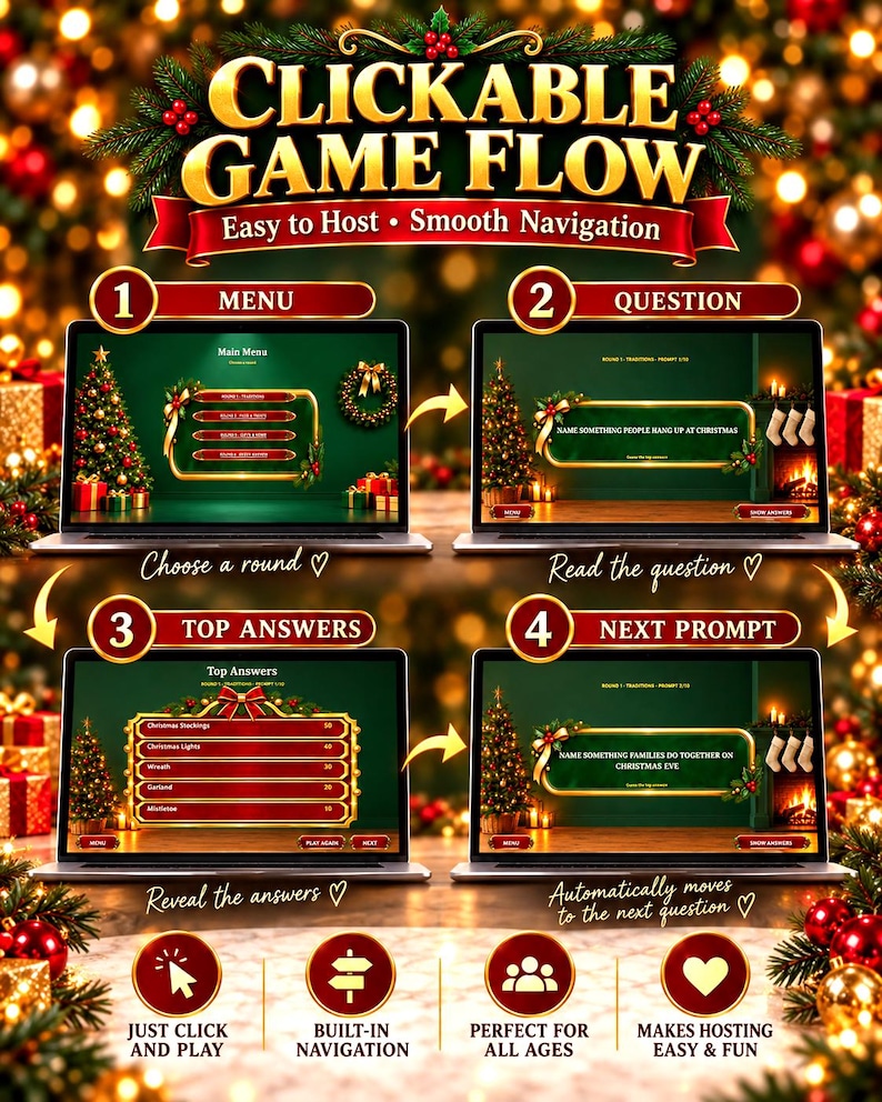 Powerpoint Ribbion Christmas Survey Show Powerpoint Game | Holiday Party Game - Etsy UK