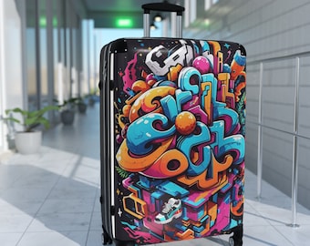 Graffiti Hard shell suitcase with security personal lock