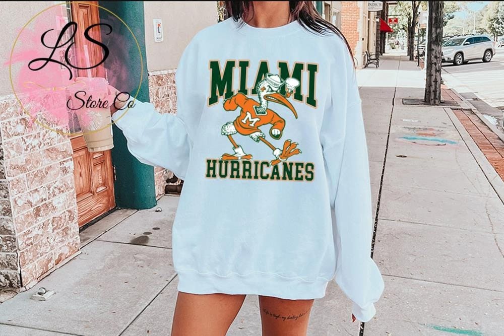 Miami Hurricanes University of Miami Florida 90s Vintage Crewneck Crac –  thefuzzyfelt