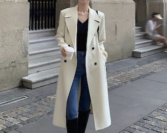 trench coat - women long coat - elegant trench coat - long coat for women - professional gifts - wedding gifts - outfits for women - fashion