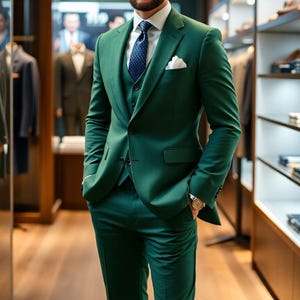 MEN SUIT - Green Suit Men - Men Wedding Suit - Men Wedding Gift - Three Piece Suit - Gift For Men - Suit For Men