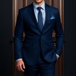 MEN BLUE SUIT - Men Wedding Suit - Men Wedding Gift - Two Piece Suit - Gift For Men - Slim Fit Suit - Suit For Men - Men Formal Suit