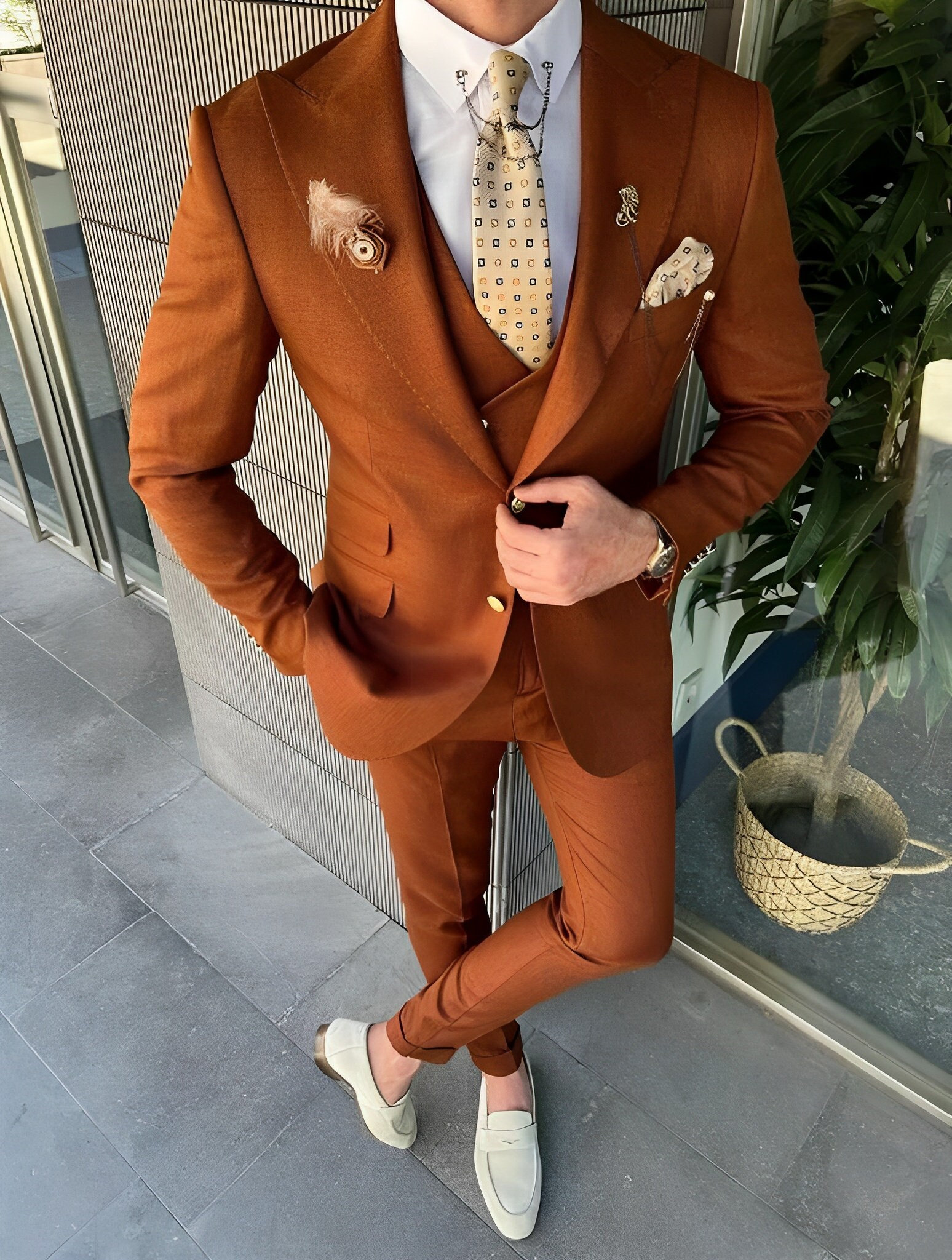 Custom Men Suit, Men Suit, Rust Orange Suit,men Rust Suit, Rust Wedding ...