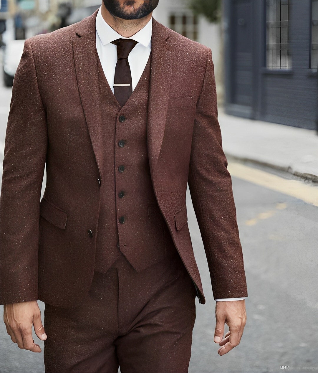 Brown Custom Suit Men Tweed Suit Suit for Men Elegant Etsy
