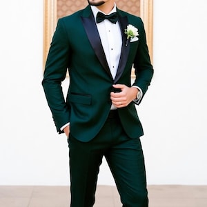 MEN SUIT - Tuxedo Green Suit - Men Wedding Suit - Men Wedding Gift - Two Piece Suit - Gift For Men - Slim Fit Suit - Suit For Men