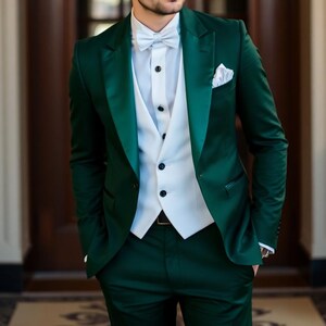 GROOM WEAR - Men Green Suit - Men Wedding Suit - Three Piece Suit - Tuxedo Suit Men - Slim Fit Suit - Suit For Men