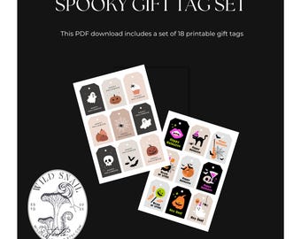 Etichette regalo di Halloween dolci e spettrali (PDF)