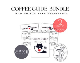 Stampe della guida al caffè / Arte della cucina con gatti carini (download digitale)