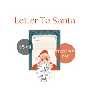 Wunderlicher druckbarer Brief an Santa | Lustige Ferienaktivität für Kinder und Erwachsene | Schreibe an den Weihnachtsmann