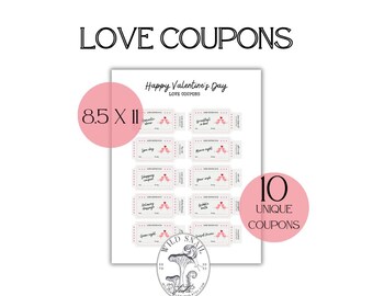 Buoni d'amore stampabili - Regalo romantico per coppie (PDF)
