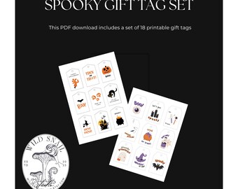 Etichette regalo Boo Bash – Etichette di Halloween stampabili, colorate e divertenti (PDF)