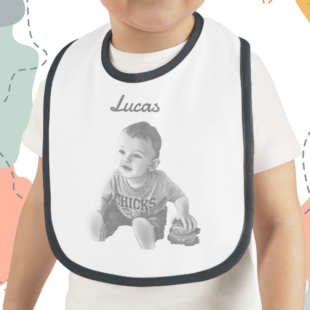 Personalized Baby Bib With Name Photo Baby Gift Custom Baby Etsy