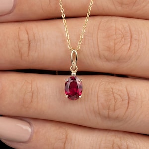 14K massief gouden ovale edelsteenketting – robijn, smaragd, amethist en saffiersieraden