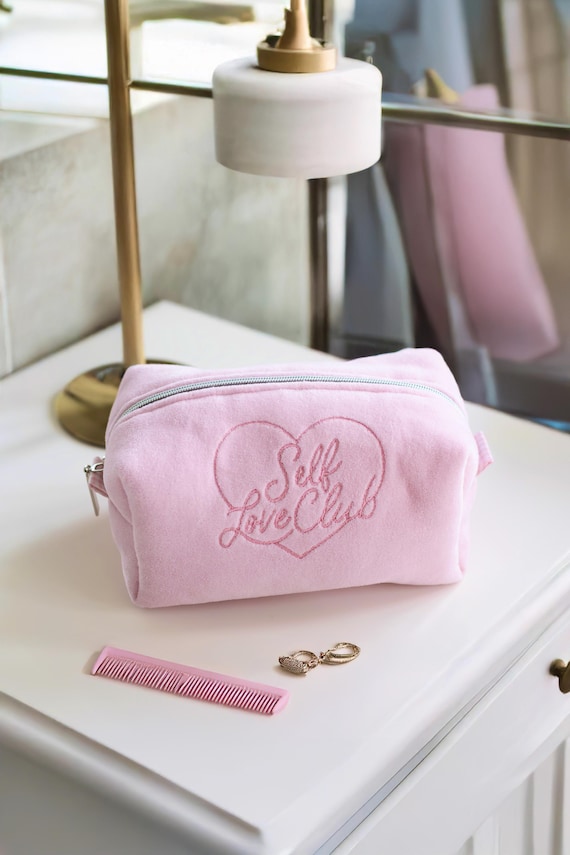Self Love Club Embroidered Makeup Bag Towel Beach Beauty Pouch