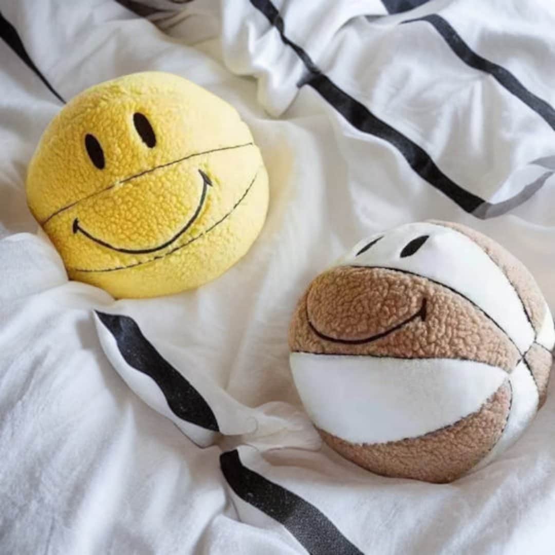Smiley Face Plush Ball Toy Basketball Pillow A Darling Etsy