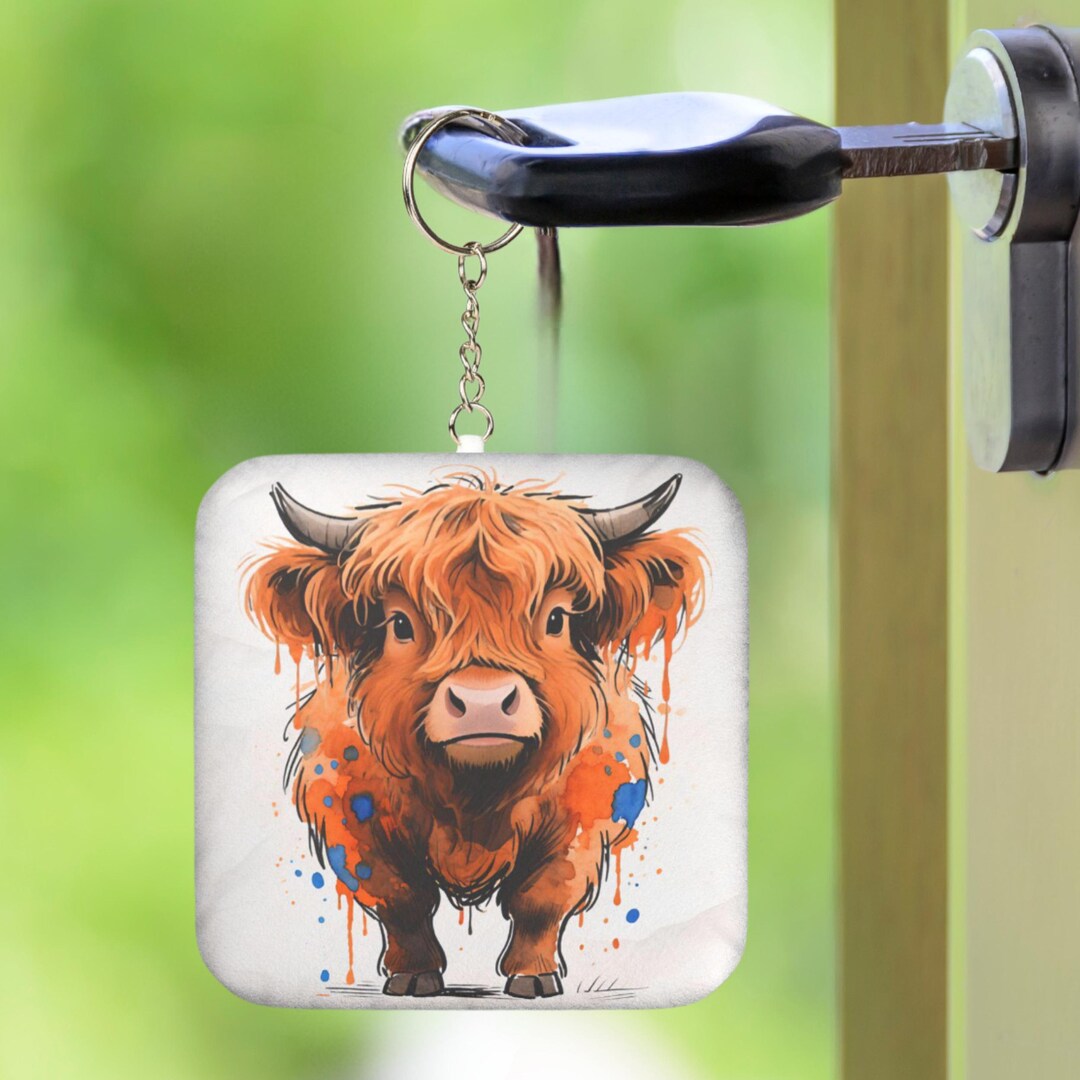 Red Highland Cow Plush Keychain Custom Shape Mini Plush Keychain - Etsy
