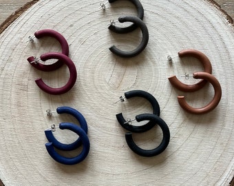 Small Hoop Earrings | Polymer Clay | Handmade