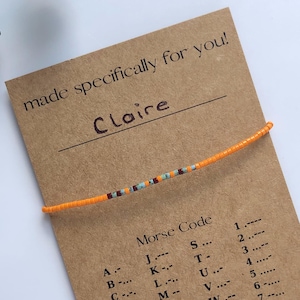 Personalized Morse Code Bracelet, Thin Friendship Bracelet, Morse Code Bracelet for Her, Custom Hidden Word Bracelet, Couples Bracelet