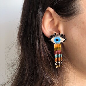 blue evil eyestylish earrings for mom