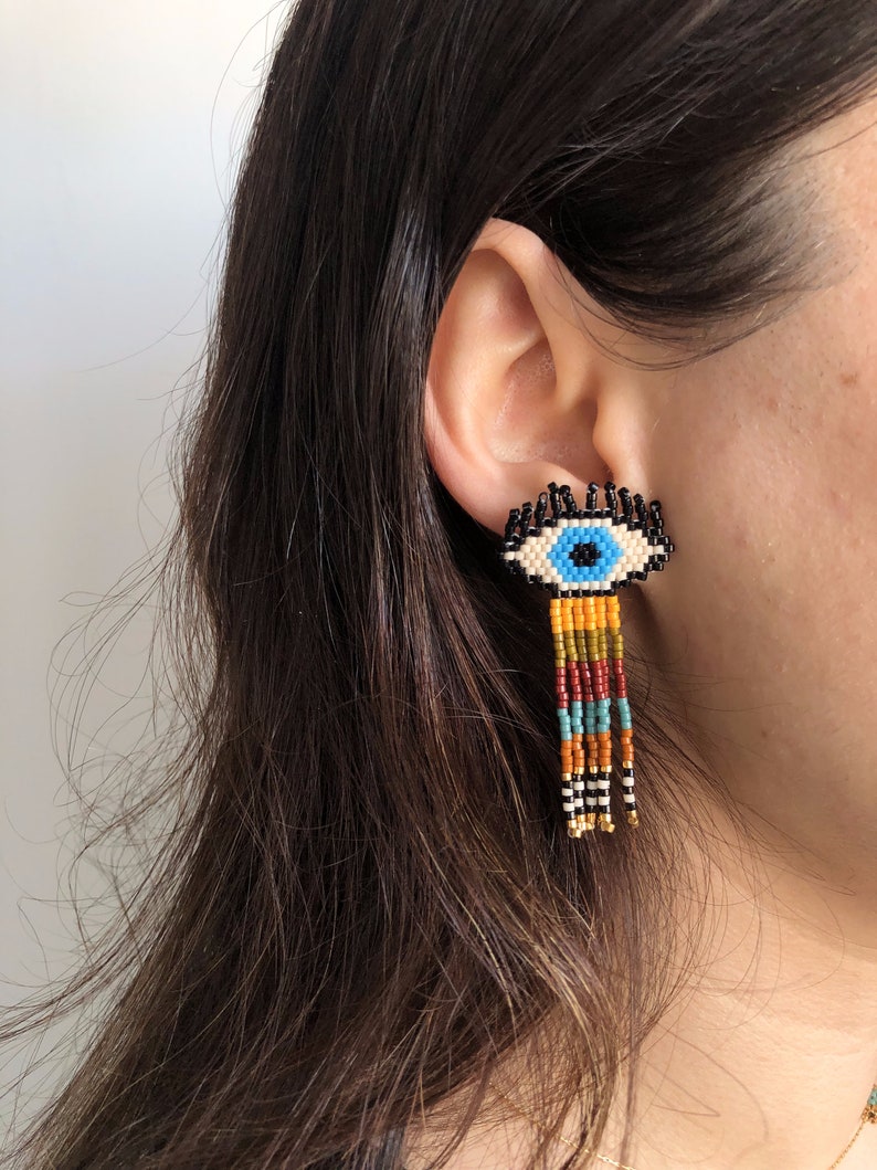 blue evil eyestylish earrings for mom