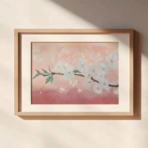 Cherry Blossom Tree Branch Painting, pink cherry blossoms flowers, cherry blossom decorations, cherry blossom floral, spring cherry blossoms