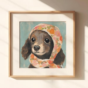 Babushka de cocker spaniel de chocolate, decoración de cocker spaniel, impresión artística de cocker spaniel, regalo para amantes de los spaniels, monumento conmemorativo de cocker spaniel