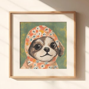 Shih Tzu Babushka, shih tzu dogs, shih tzu gift, shih tzu puppy, shih tzu lovers, shih tzu mom, shih tzu dog art, shih tzu decorative