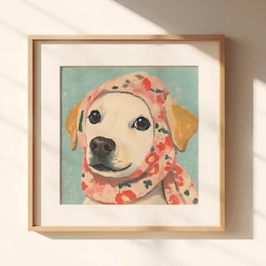 Golden Labrador Retriever, babushka labrador, labrador moms, pet dog art, labrador giftful, labrador dog lovers, labrador art prints