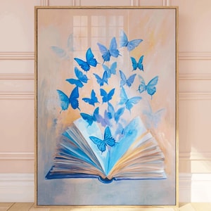 Book Lover&#39;s Vibrant Digital Bookshelf Art, Colorful Abstract Book Print, Modern Reading Decor, Library Wall Art, Bookworm Decor, classroom