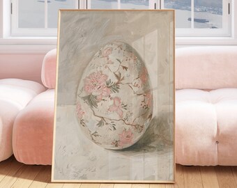 Floral Easter Basket, easter printable, easter wall art, spring print, easter print, easter decor, vintage farmhouse decor, easter egg print